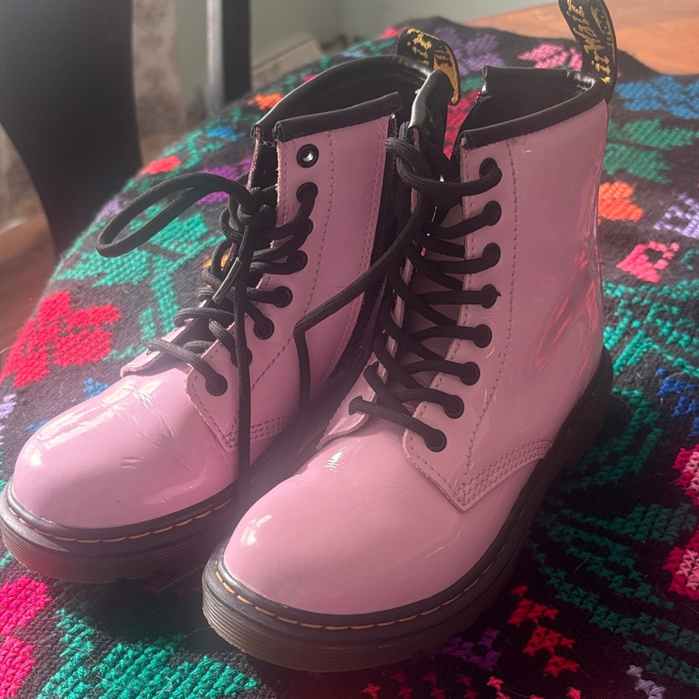 Dr. Martens Shiny Pink Kids Boots